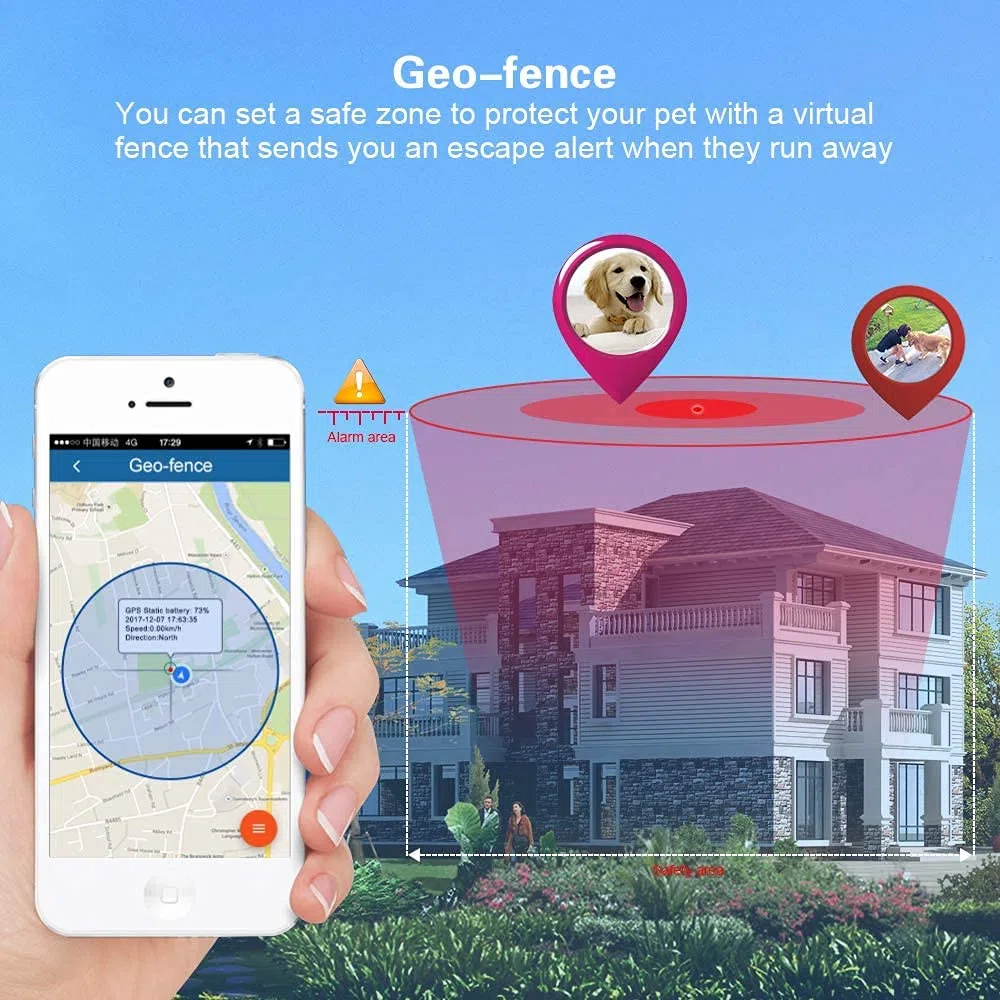 Mini GPS Tracker dla starszych dzieci Zwierzęta domowe Kot Pies Monitorowanie w czasie rzeczywistym/Geo-fence/IP65 Wodoodporny/2-drożny Połączenia głosowe CW802