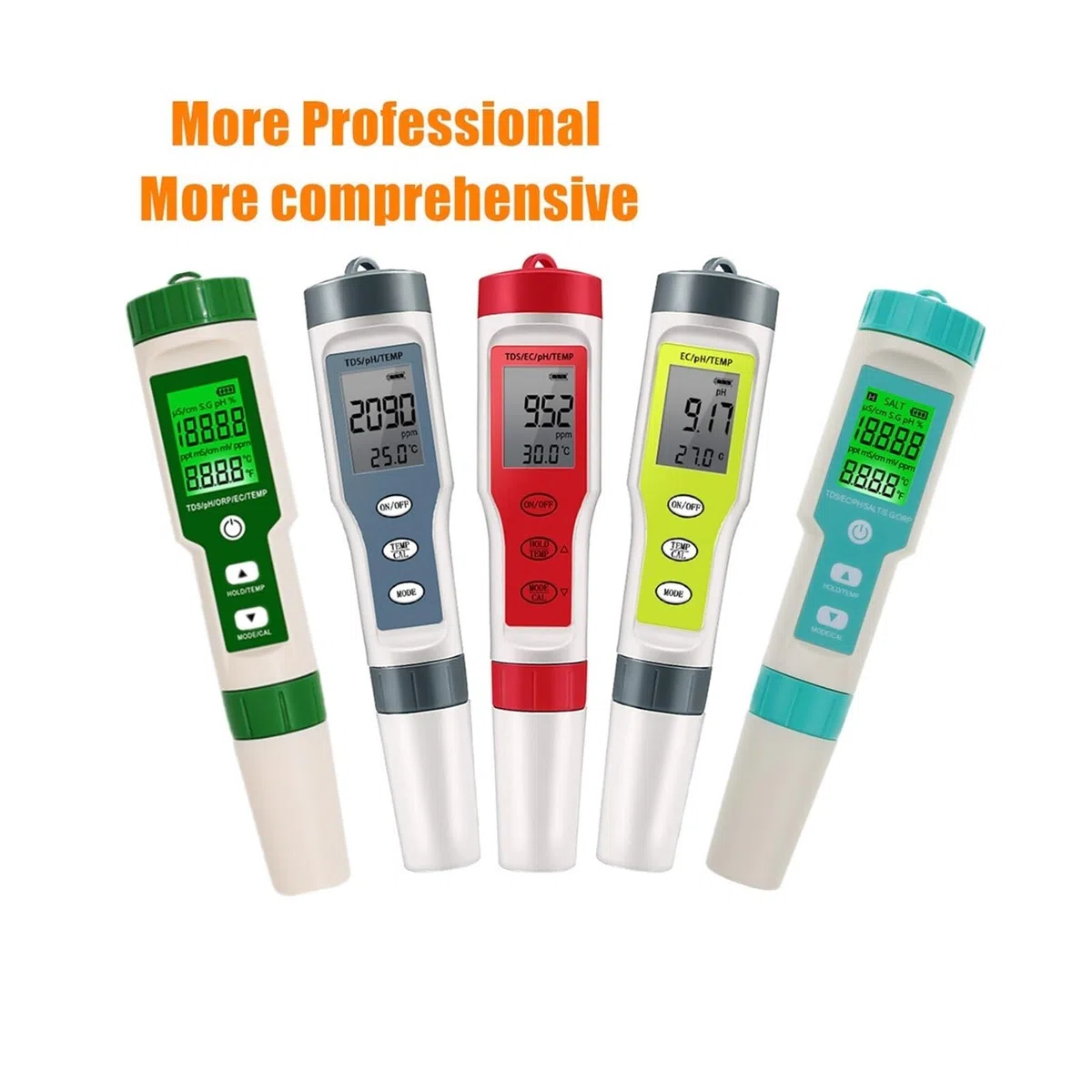 Zestaw do badania wody, 4/5 w 1 miernik pH TDS EC ORP zasolenie S. G temperatury z podświetleniem cyfrowy monitor jakości wody tester do akwarium(5 in 1 ph meter)