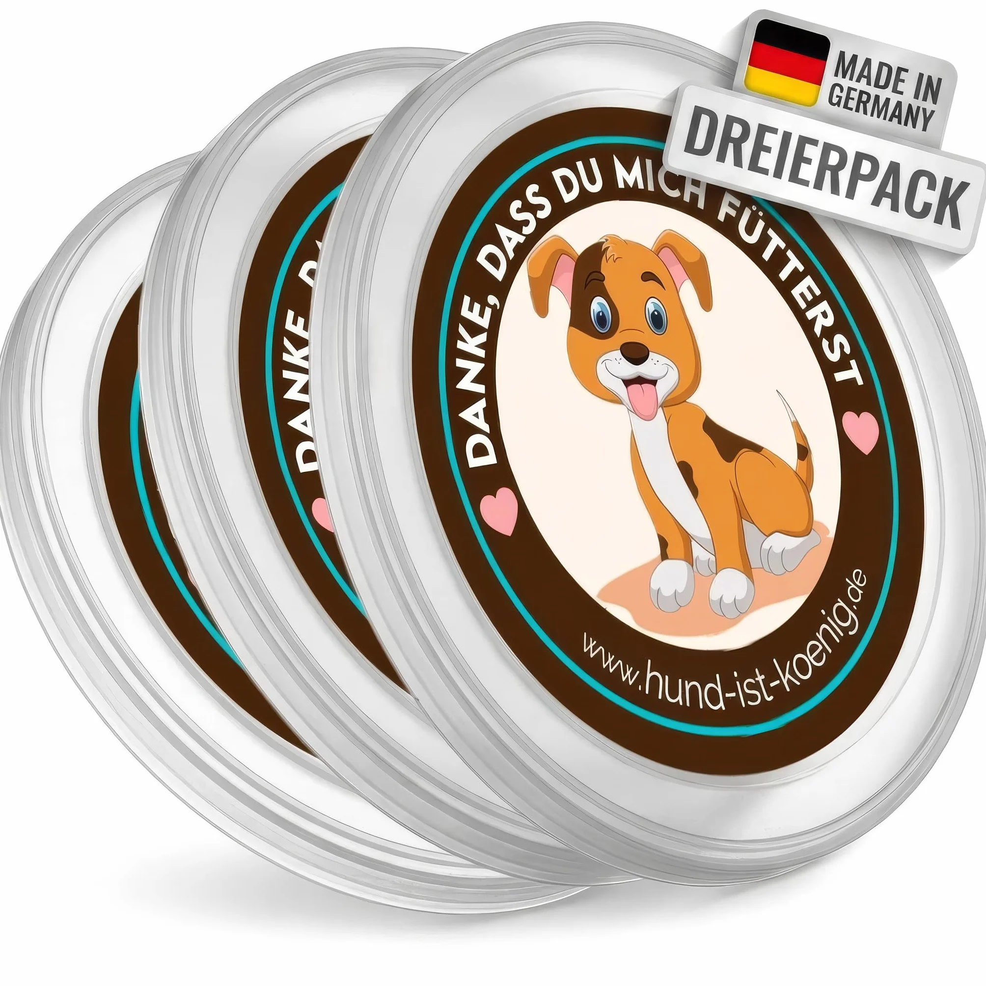 HUND IST KÖNIG Pokrywka do Puszek na Karmę dla Zwierząt (3 Sztuki) - Wytrzymała Pokrywka dla Kotów i Psów - Karma Pozostaje Świeża Przez Długi Czas - Puszka Zatrzymuje